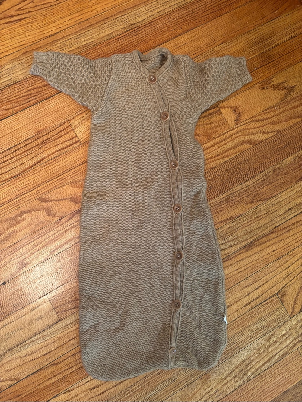 Disana virgin wool long sleeve sleep sack caramel size 1